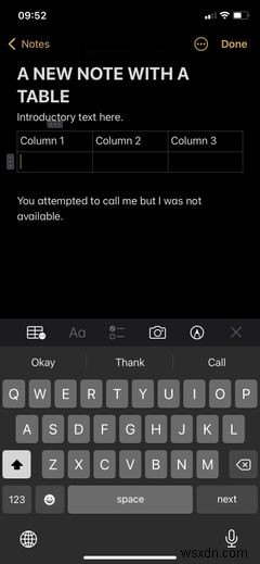 Cách tạo và định dạng bảng trong Apple Notes như chuyên gia