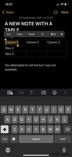Cách tạo và định dạng bảng trong Apple Notes như chuyên gia