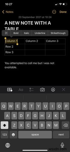 Cách tạo và định dạng bảng trong Apple Notes như chuyên gia