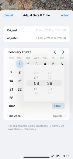 Cách điều chỉnh ngày, giờ và vị trí ảnh trên iOS 15