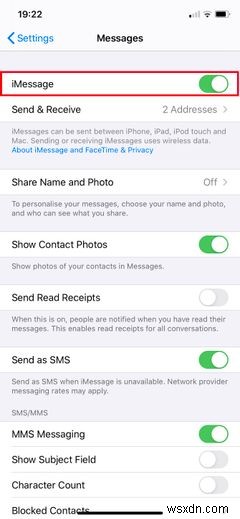 Cách khắc phục iMessage không gửi được trên iPhone