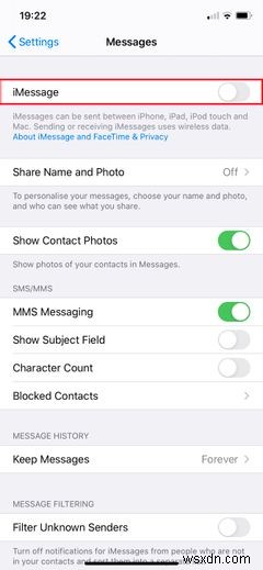 Cách khắc phục iMessage không gửi được trên iPhone