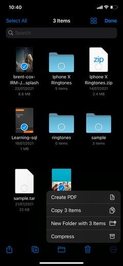 Cách tạo file ZIP trên iPhone hoặc iPad