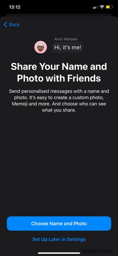 Cách tạo hoặc chỉnh sửa hồ sơ iMessage