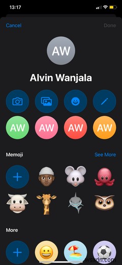 Cách tạo hoặc chỉnh sửa hồ sơ iMessage