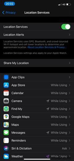 Cách tắt Dịch vụ vị trí (Location Services) trên iPhone