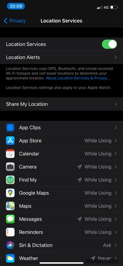 Cách tắt Dịch vụ vị trí (Location Services) trên iPhone