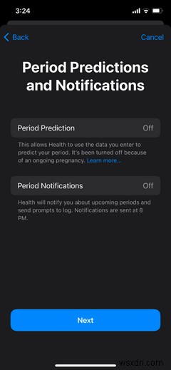 Cách theo dõi chu kỳ kinh nguyệt với ứng dụng Sức khỏe trên iPhone