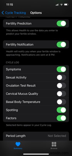 Cách theo dõi chu kỳ kinh nguyệt với ứng dụng Sức khỏe trên iPhone