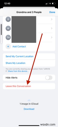 Cách rời nhóm chat trên iPhone