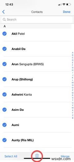 Cách xóa nhiều danh bạ cùng lúc trên iPhone