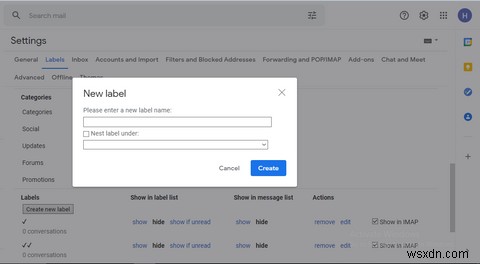 Cách tạo thư mục (nhãn) trong Gmail