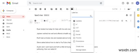 Cách tạo thư mục (nhãn) trong Gmail