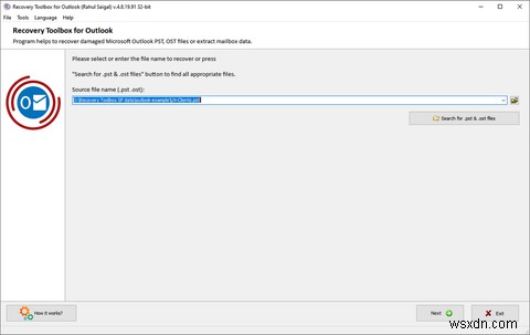 Cách sửa chữa file PST và OST bị hỏng trong Microsoft Outlook dùng Recovery Toolbox