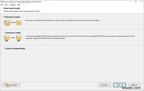 Cách sửa chữa file PST và OST bị hỏng trong Microsoft Outlook dùng Recovery Toolbox