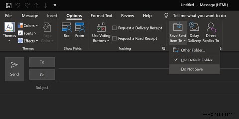 Cách ngăn Outlook lưu bản sao Email đã gửi
