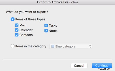 Cách xuất email từ Outlook