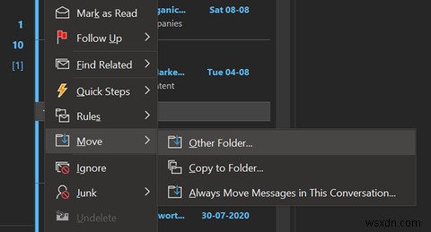 Cách xuất email từ Outlook