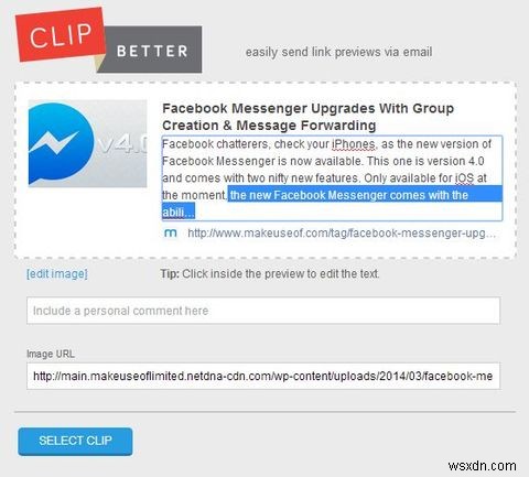 Gửi link qua email? Làm cho nó đẹp và clickable với Clip Better