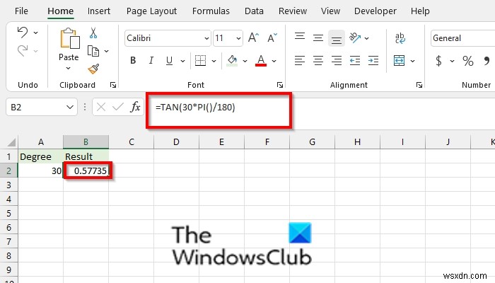 Cách sử dụng hàm TAN trong Microsoft Excel