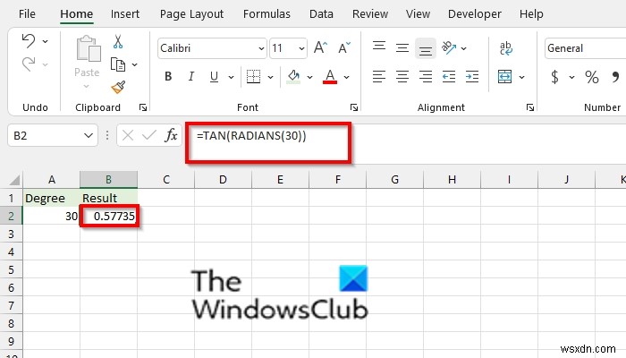 Cách sử dụng hàm TAN trong Microsoft Excel