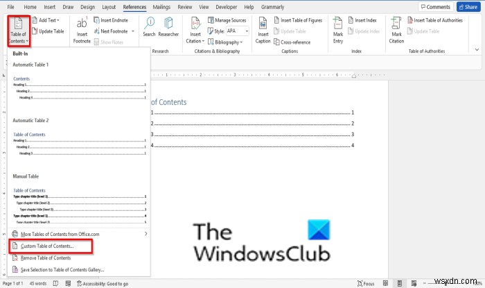 Cách Chỉnh sửa, Cập nhật, Xóa Mục lục (Table of Contents) trong Word