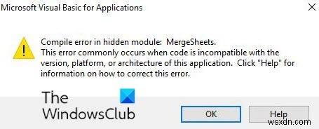Khắc phục lỗi Biên dịch trong mô-đun ẩn (Compile error in hidden module) trong Excel hoặc Word