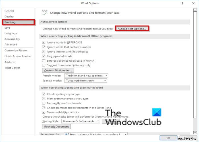 Cách bật Tự động sửa (AutoCorrect) cho Toán học trong Word