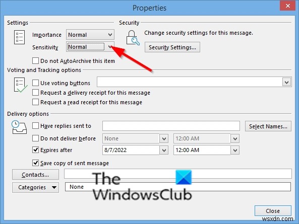 Cách đánh dấu Email là Bình thường, Cá nhân, Riêng tư hoặc Mật trong Outlook
