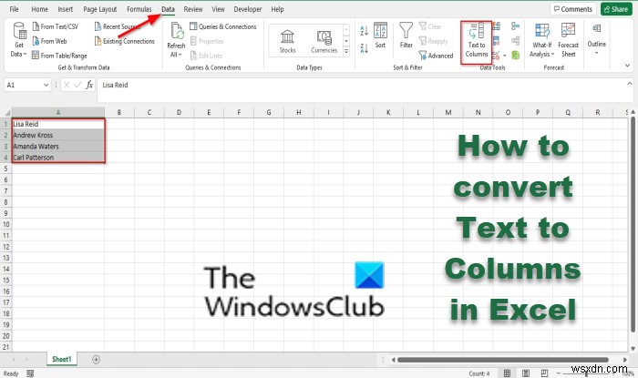 Cách chuyển Text sang Columns (Chia cột) trong Excel