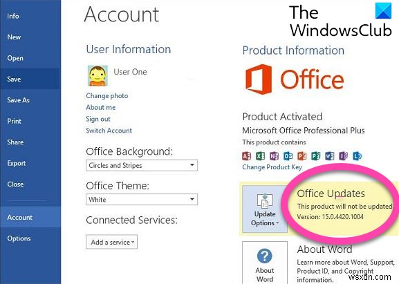 Cách ẩn tùy chọn Bật/Tắt Cập nhật tự động Office