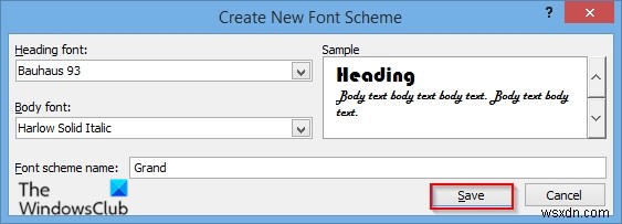 Cách áp dụng Font Schemes (Bố cục font) trong Publisher