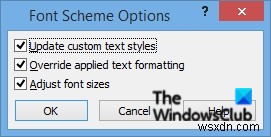 Cách áp dụng Font Schemes (Bố cục font) trong Publisher