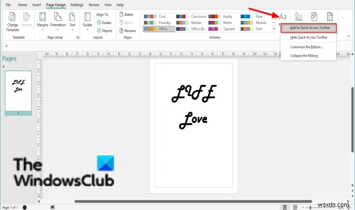 Cách áp dụng Font Schemes (Bố cục font) trong Publisher