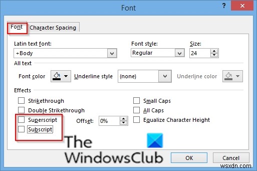 Cách tắt Chữ trên (Superscript) và Chữ dưới (Subscript) trong PowerPoint