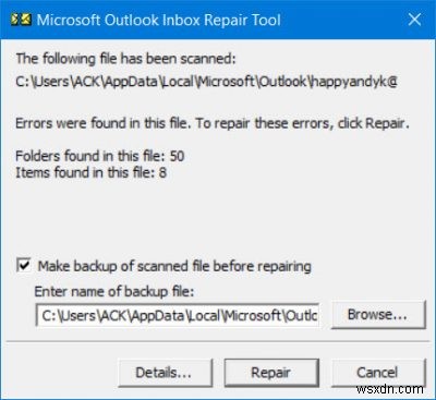 Khắc phục lỗi 0x80070057: Sổ địa chỉ ngoại tuyến Outlook không tải xuống được