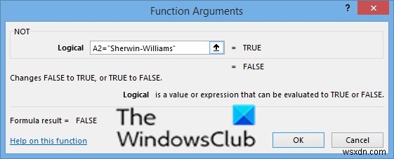 Cách dùng hàm NOT trong Microsoft Excel