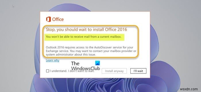 Lỗi You won t be able to receive mail from a current mailbox khi cập nhật Outlook