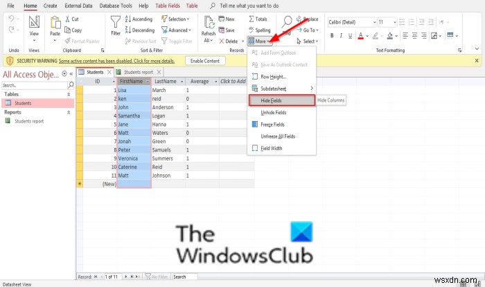 Cách Ẩn/Hiện Trường (Fields) và Thước (Rulers) trong Microsoft Access