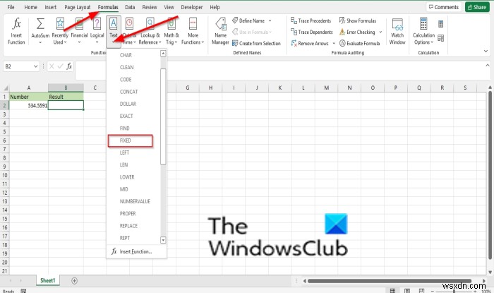 Cách dùng hàm FIXED trong Excel