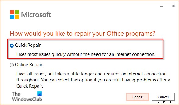 Khắc phục sự cố Updating Office, Please wait a moment bị treo