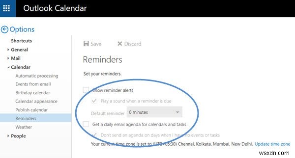 Cách dừng thông báo email Lịch (Calendar) trong Outlook