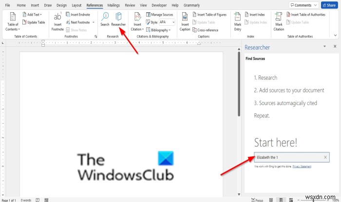 Cách sử dụng Researcher trong Microsoft Word để tra cứu cho bài luận, báo cáo