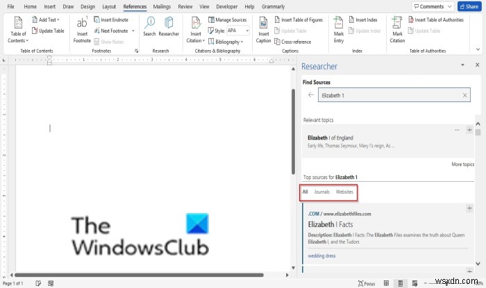 Cách sử dụng Researcher trong Microsoft Word để tra cứu cho bài luận, báo cáo