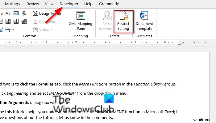 Khắc phục lỗi You can t make this change because the selection is locked trong Word