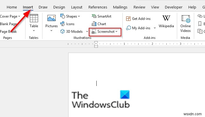 Cách dùng công cụ Chụp màn hình (Screenshot) tích hợp trong chương trình Office