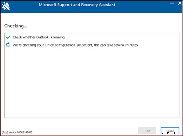 Sử dụng Chẩn đoán nâng cao trong Microsoft Support and Recovery Assistant để khắc phục sự cố Outlook