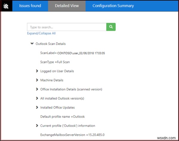 Sử dụng Chẩn đoán nâng cao trong Microsoft Support and Recovery Assistant để khắc phục sự cố Outlook