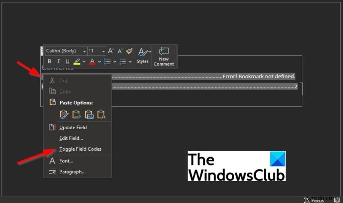 Khắc phục lỗi  Bookmark Not defined  trong Microsoft Word
