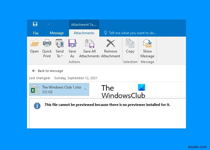 Khắc phục lỗi File này không thể xem trước do lỗi trong Outlook
